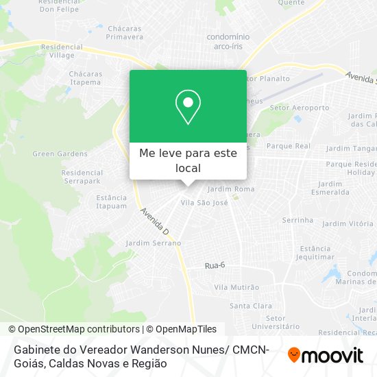 Gabinete do Vereador Wanderson Nunes/ CMCN- Goiás mapa