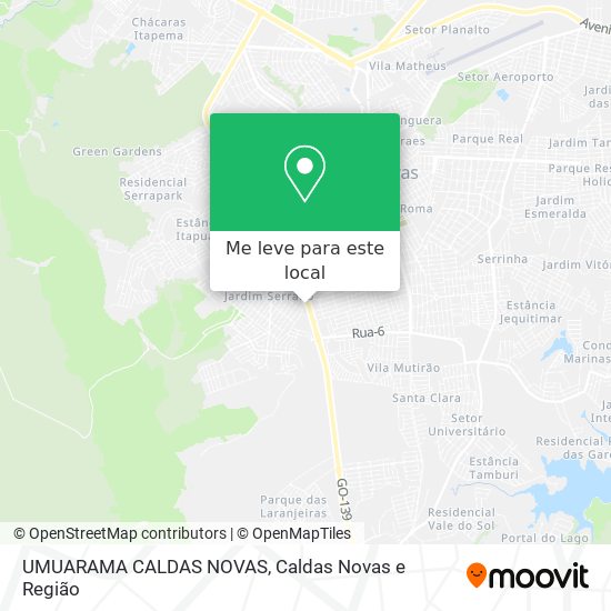 UMUARAMA CALDAS NOVAS mapa