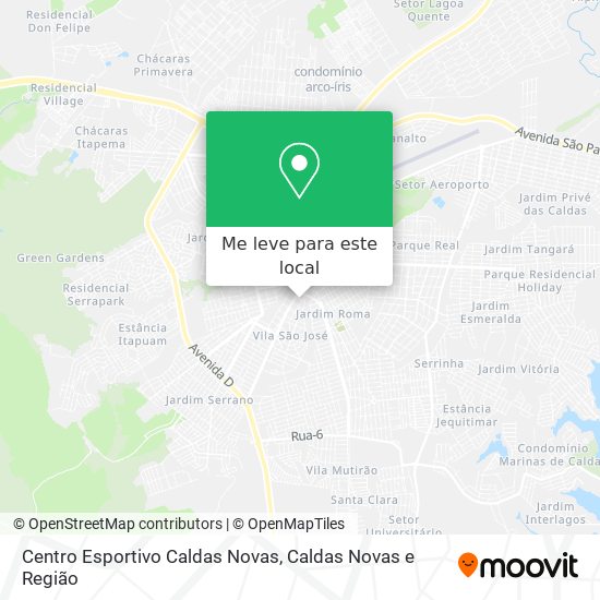 Centro Esportivo Caldas Novas mapa