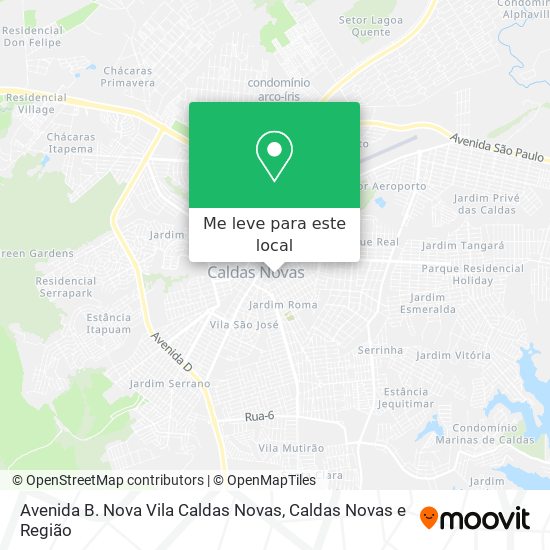 Avenida B. Nova Vila Caldas Novas mapa