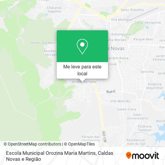 Escola Municipal Orozina Maria Martins mapa