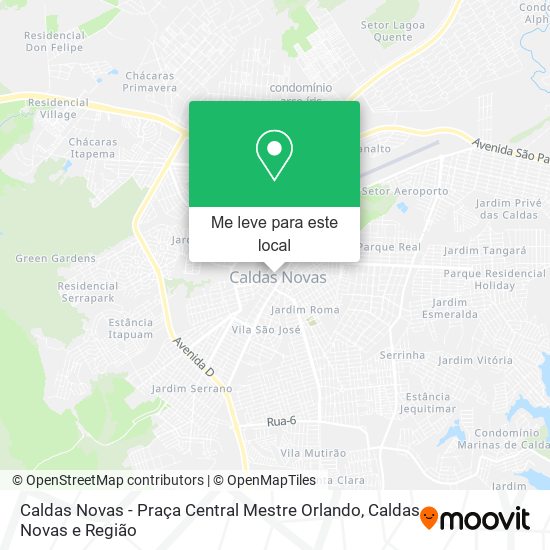 Caldas Novas - Praça Central Mestre Orlando mapa
