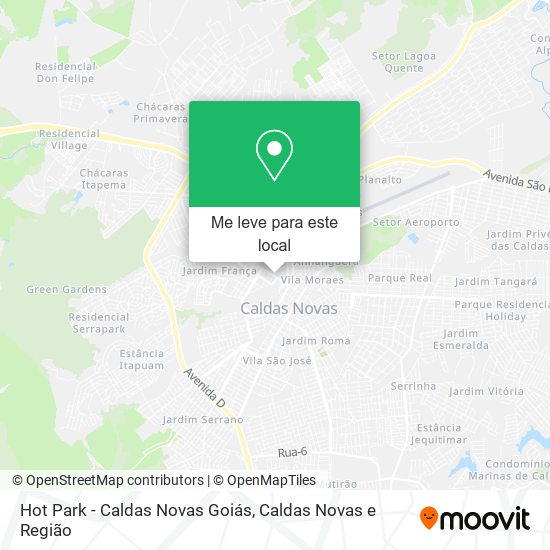 Hot Park - Caldas Novas Goiás mapa