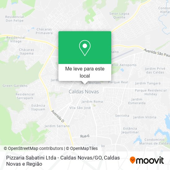 Pizzaria Sabatini Ltda - Caldas Novas / GO mapa
