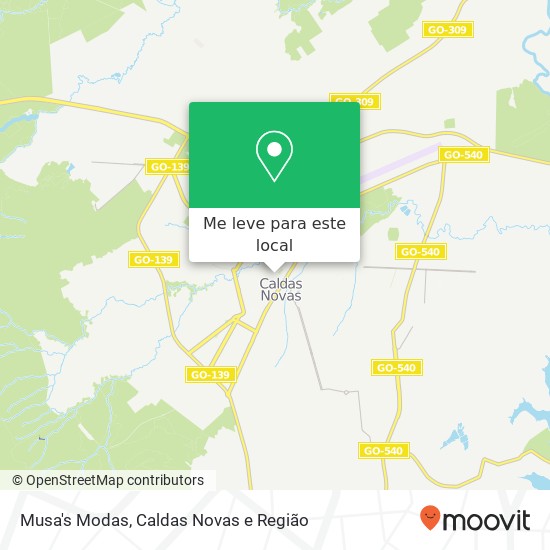 Musa's Modas, Rua Major Victor, 346 Caldas Novas Caldas Novas-GO 75690-000 mapa