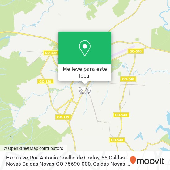 Exclusive, Rua Antônio Coelho de Godoy, 55 Caldas Novas Caldas Novas-GO 75690-000 mapa