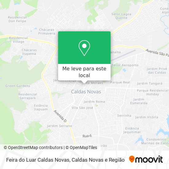 Feira do Luar Caldas Novas mapa