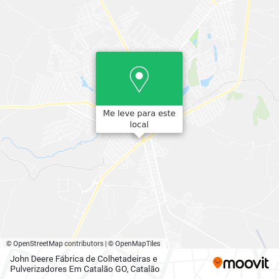 John Deere Fábrica de Colhetadeiras e Pulverizadores Em Catalão GO mapa