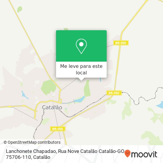 Lanchonete Chapadao, Rua Nove Catalão Catalão-GO 75706-110 mapa