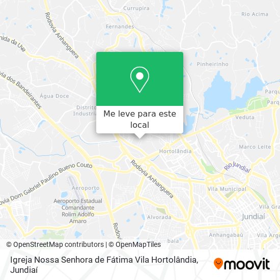 Igreja Nossa Senhora de Fátima Vila Hortolândia mapa