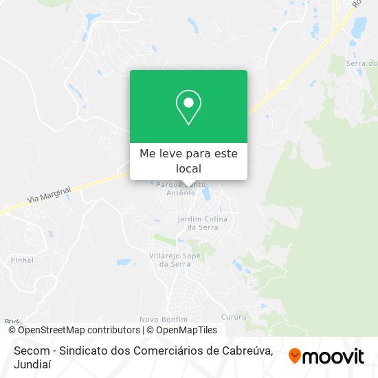 Secom - Sindicato dos Comerciários de Cabreúva mapa