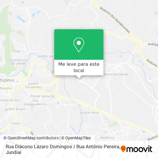 Rua Diácono Lázaro Domingos / Rua Antônio Pereira mapa