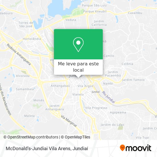 McDonald's-Jundiai Vila Arens mapa