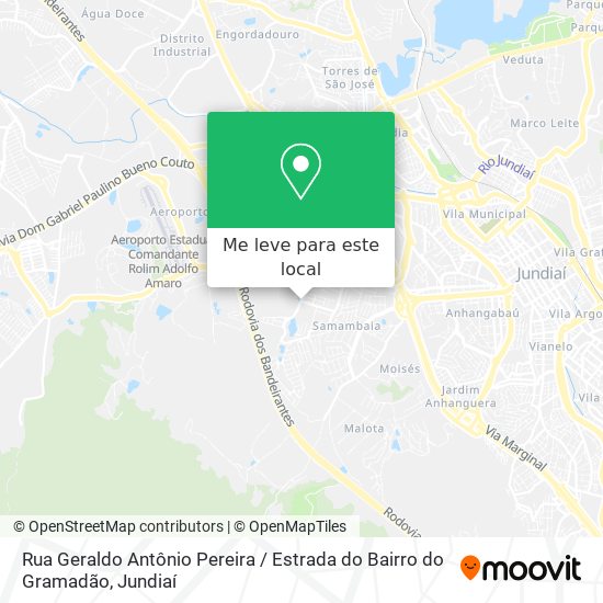 Rua Geraldo Antônio Pereira / Estrada do Bairro do Gramadão mapa