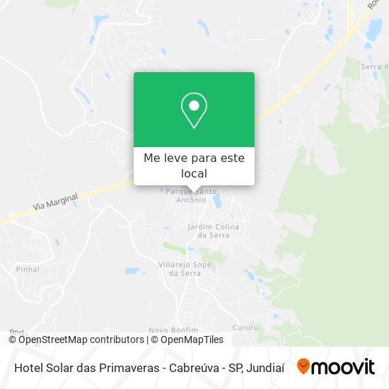 Hotel Solar das Primaveras - Cabreúva - SP mapa