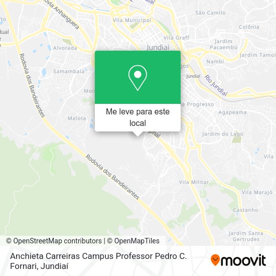 Anchieta Carreiras Campus Professor Pedro C. Fornari mapa