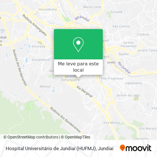 Hospital Universitário de Jundiaí (HUFMJ) mapa