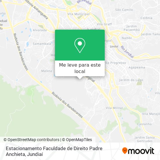 Estacionamento Faculdade de Direito Padre Anchieta mapa