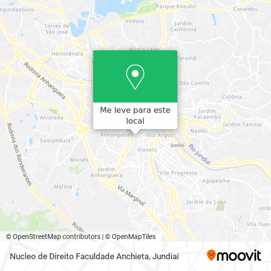 Nucleo de Direito Faculdade Anchieta mapa