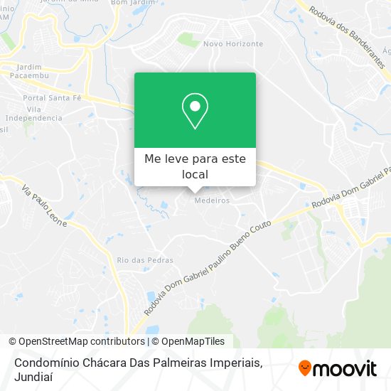 Condomínio Chácara Das Palmeiras Imperiais mapa
