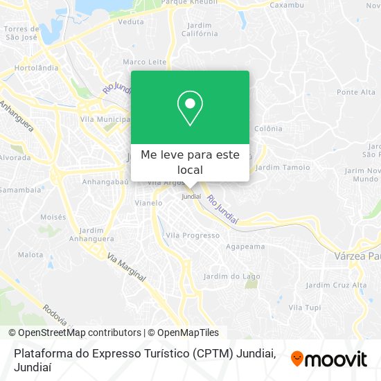 Plataforma do Expresso Turístico (CPTM) Jundiai mapa