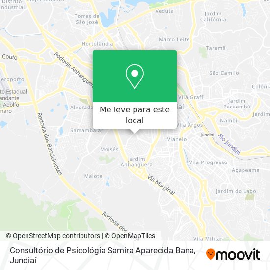 Consultório de Psicológia Samira Aparecida Bana mapa