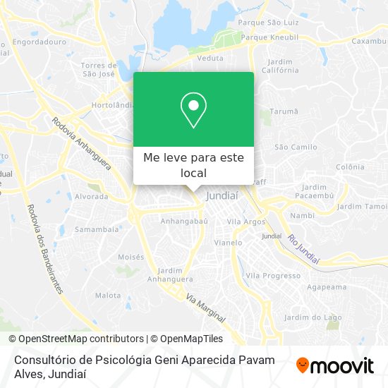 Consultório de Psicológia Geni Aparecida Pavam Alves mapa