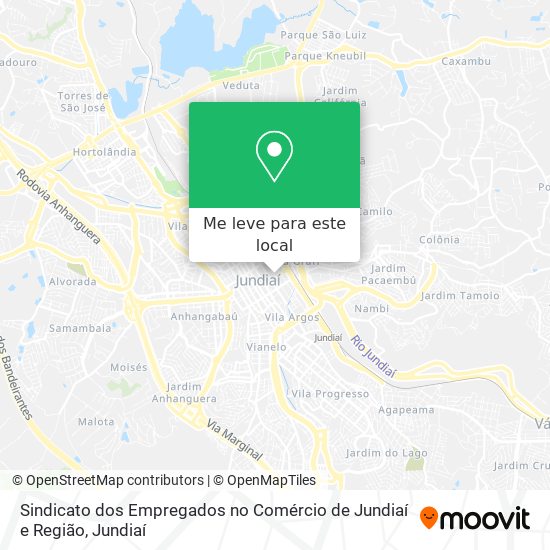 Sindicato dos Empregados no Comércio de Jundiaí e Região mapa