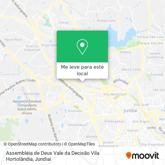 Assembléia de Deus Vale da Decisão Vila Hortolândia mapa