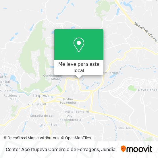 Center Aço Itupeva Comércio de Ferragens mapa