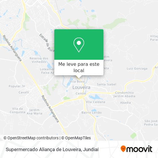 Supermercado Aliança de Louveira mapa