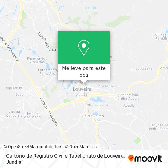 Cartorio de Registro Civil e Tabelionato de Louveira mapa