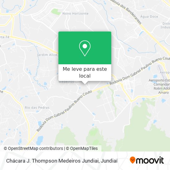 Chácara J. Thompson Medeiros Jundiai mapa