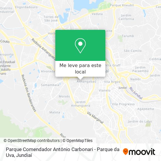 Parque Comendador Antônio Carbonari - Parque da Uva mapa