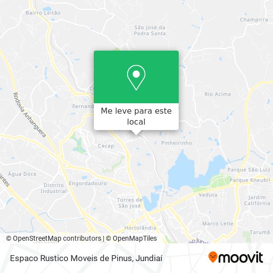 Espaco Rustico Moveis de Pinus mapa