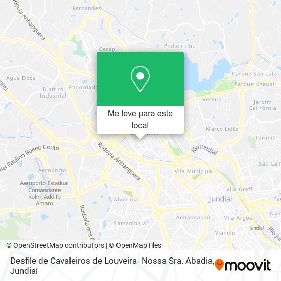 Desfile de Cavaleiros de Louveira- Nossa Sra. Abadia mapa