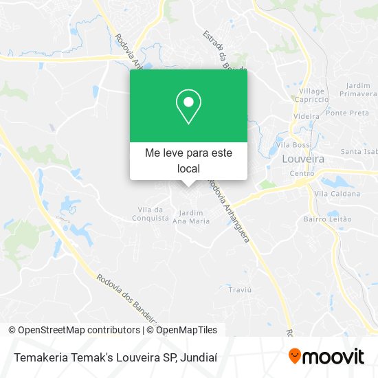 Temakeria Temak's Louveira SP mapa