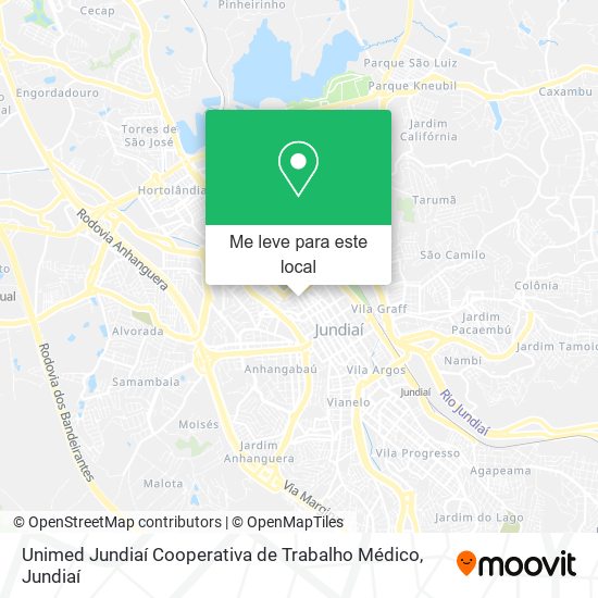 Unimed Jundiaí Cooperativa de Trabalho Médico mapa