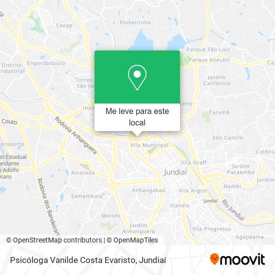 Psicóloga Vanilde Costa Evaristo mapa