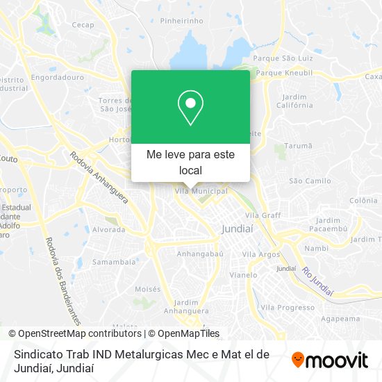 Sindicato Trab IND Metalurgicas Mec e Mat el de Jundiaí mapa