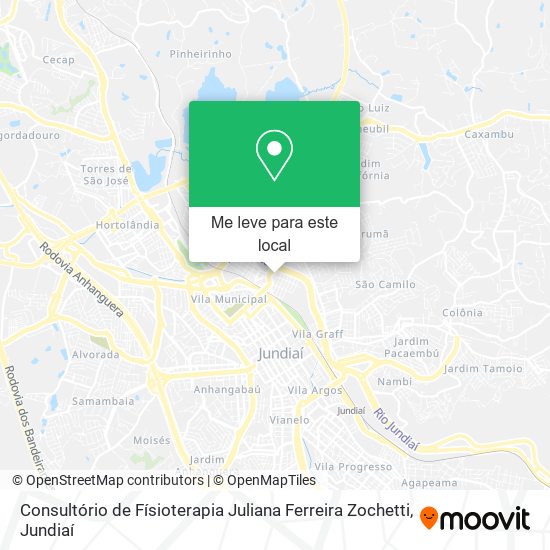 Consultório de Físioterapia Juliana Ferreira Zochetti mapa