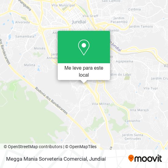 Megga Mania Sorveteria Comercial mapa