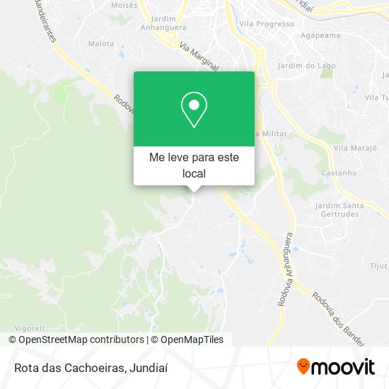 Rota das Cachoeiras mapa
