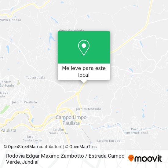Rodovia Edgar Máximo Zambotto / Estrada Campo Verde mapa