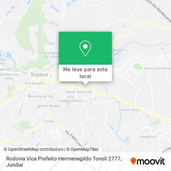 Rodovia Vice Prefeito Hermenegildo Tonoli 2777 mapa