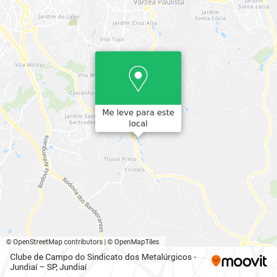 Clube de Campo do Sindicato dos Metalúrgicos -
Jundiaí – SP mapa