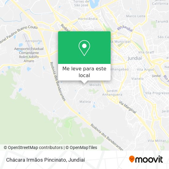 Chácara Irmãos Pincinato mapa