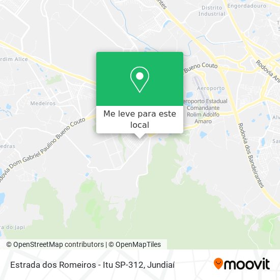 Estrada dos Romeiros - Itu SP-312 mapa