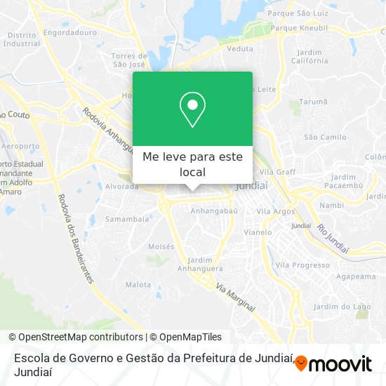 Escola de Governo e Gestão da Prefeitura de Jundiaí mapa