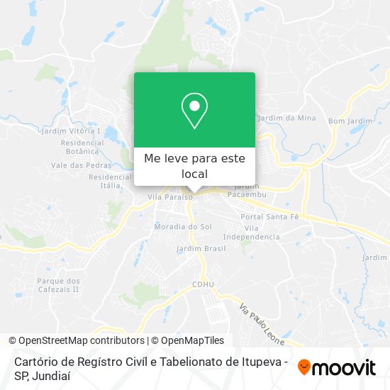 Cartório de Regístro Civíl e Tabelionato de Itupeva - SP mapa